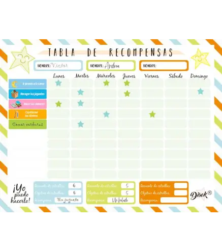 TABLA DE RECOMPENSAS INFANTIL