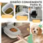 Contenedor de Comida para Perros 25L con Ruedas Taza Medidora Cuenco Plegable y Cuchara Gris
