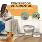 Contenedor de Comida para Perros 25L con Ruedas Taza Medidora Cuenco Plegable y Cuchara Gris