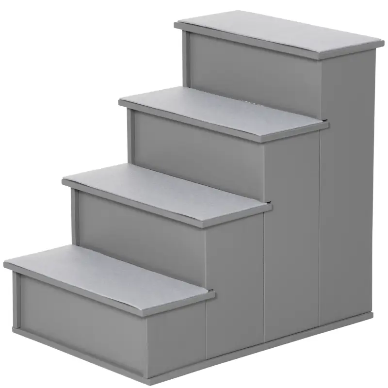 Escalera para Mascotas Escalones para Perros Gatos con Acolchados Desmontables Carga 30 kg 40x59x54,2 cm Gris Escalera para Mascotas Escalones para Perros Gatos con Acolchados Desmontables Carga 30 kg 40x59x54,2 cm Gris