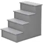 Escalera para Mascotas Escalones para Perros Gatos con Acolchados Desmontables Carga 30 kg 40x59x54,2 cm Gris