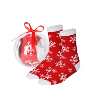 CALCETINES NAVIDAD ROJOS EN BOLA DE NAVIDAD LAZO