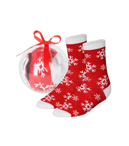CALCETINES NAVIDAD ROJOS EN BOLA DE NAVIDAD LAZO