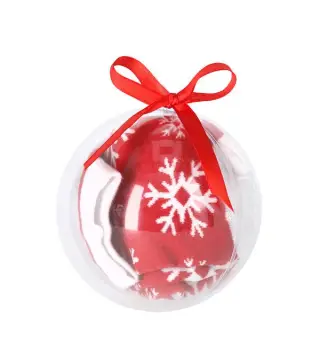 CALCETINES NAVIDAD ROJOS EN BOLA DE NAVIDAD LAZO