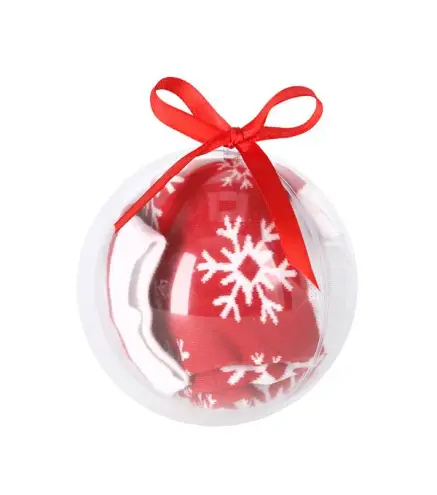 CALCETINES NAVIDAD ROJOS EN BOLA DE NAVIDAD LAZO