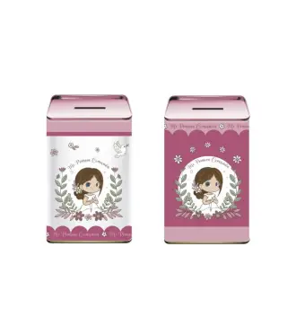 HUCHA PRIMERA COMUNION NIÑA ROSA