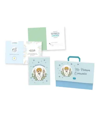 SET MALETIN LIBRO COMUNIÓN FOTOS Y FIRMAS NIÑO