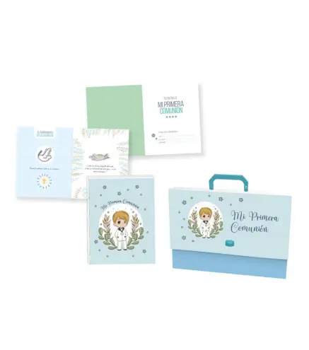 SET MALETIN LIBRO COMUNIÓN FOTOS Y FIRMAS NIÑO