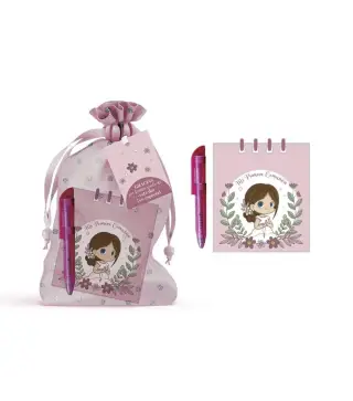 LIBRETA PRIMERA COMUNIÓN CON BOLÍGRAFO NIÑA