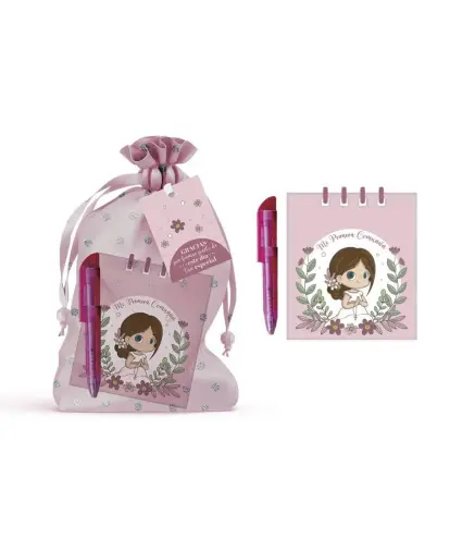 LIBRETA PRIMERA COMUNIÓN CON BOLÍGRAFO NIÑA