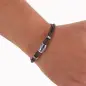 PULSERA DE PIEL MARRÓN SIMBOLO DE LA PAZ