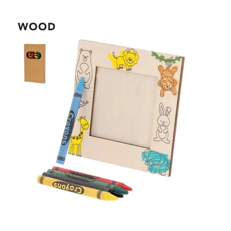 PORTAFOTOS MADERA PARA COLOREAR CON 5 CERAS