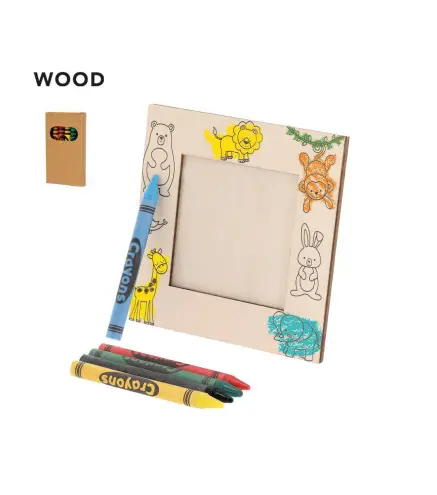 PORTAFOTOS MADERA PARA COLOREAR CON 5 CERAS