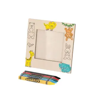 PORTAFOTOS MADERA PARA COLOREAR CON 5 CERAS