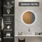Espejo para Baño Redondo Ø60 cm con Luces LED Ajustable Antivaho Función de Memoria e Interruptor Táctil Plata