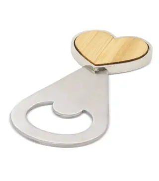 ABREBOTELLAS EN FORMA CORAZÓN "LOVE" MADERA