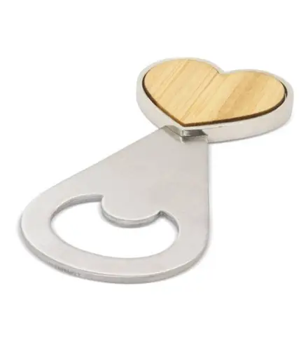 ABREBOTELLAS EN FORMA CORAZÓN "LOVE" MADERA