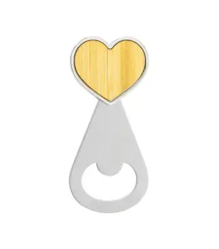 ABREBOTELLAS EN FORMA CORAZÓN "LOVE" MADERA