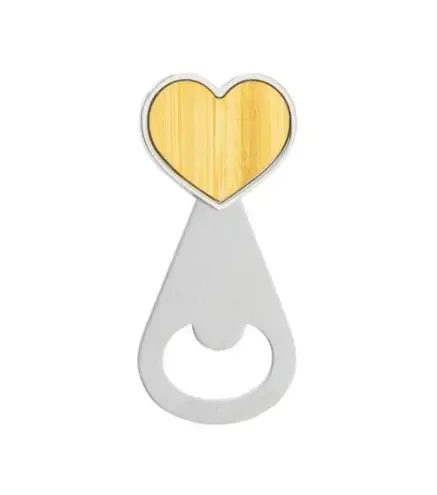 ABREBOTELLAS EN FORMA CORAZÓN "LOVE" MADERA