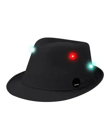 SOMBRERO CON LUCES LED FIESTA NEGRO