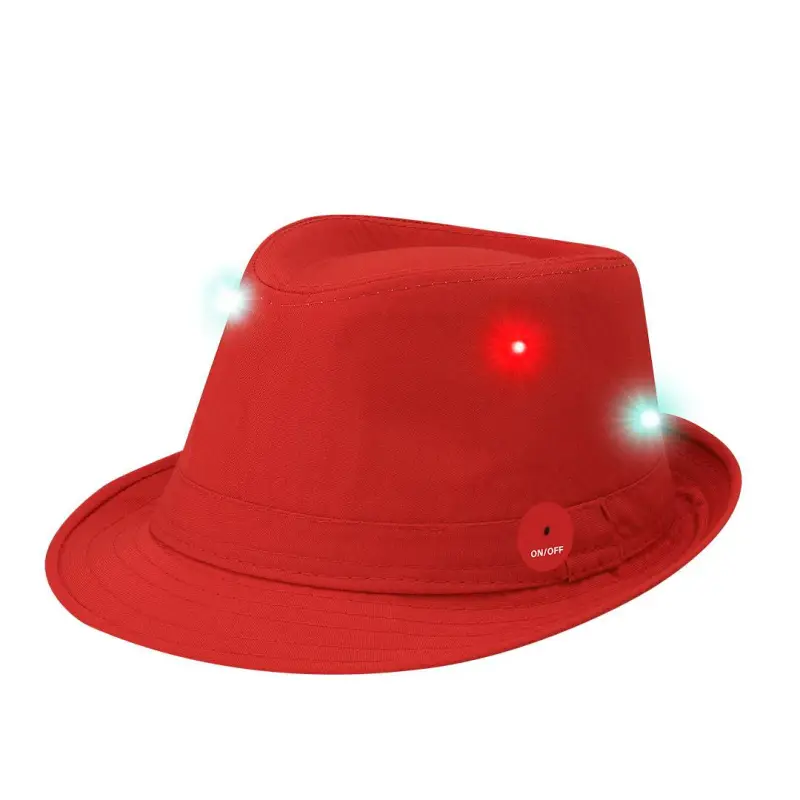 SOMBRERO CON LUCES LED FIESTA ROJO