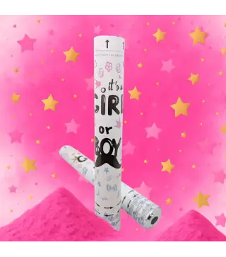 CAÑON CONFETIS REVELACION GENERO SEXO ROSA NIÑA