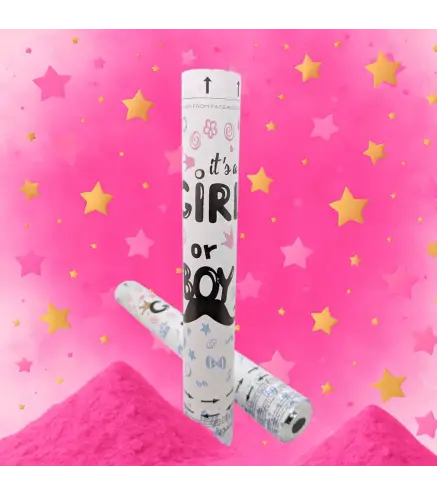 CAÑON CONFETIS REVELACION GENERO SEXO ROSA NIÑA