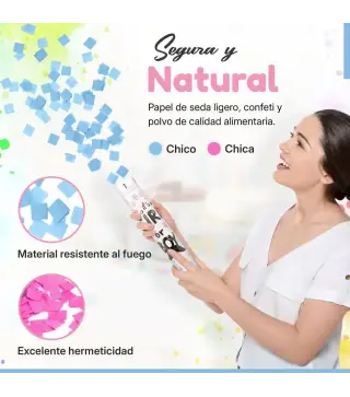 CAÑON CONFETIS REVELACION GENERO SEXO ROSA NIÑA