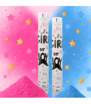 PACK 2 CAÑONES CONFETIS REVELACION GENERO SEXO