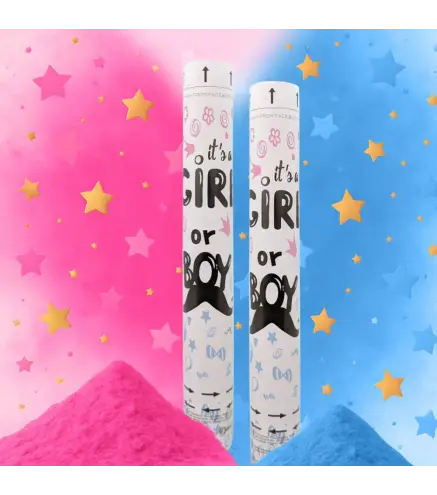 PACK 2 CAÑONES CONFETIS REVELACION GENERO SEXO