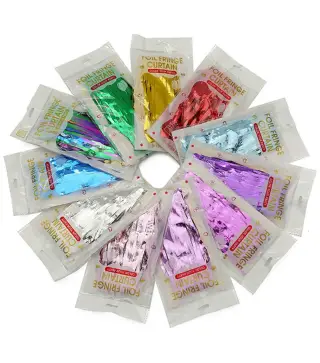 CORTINA DE PAPEL ALUMINIO FLECOS COLORES