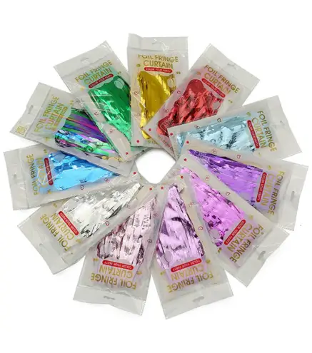 CORTINA DE PAPEL ALUMINIO FLECOS COLORES