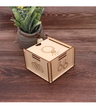 JOYERO DE MADERA NATURAL ANILLOS