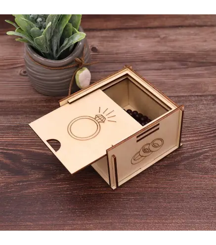 JOYERO DE MADERA NATURAL ANILLOS