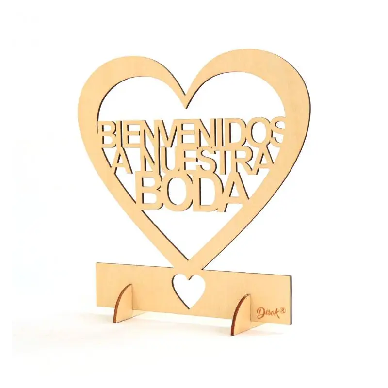 CARTEL MADERA "BIENVENIDOS A NUESTRA BODA"