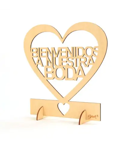 CARTEL MADERA "BIENVENIDOS A NUESTRA BODA"
