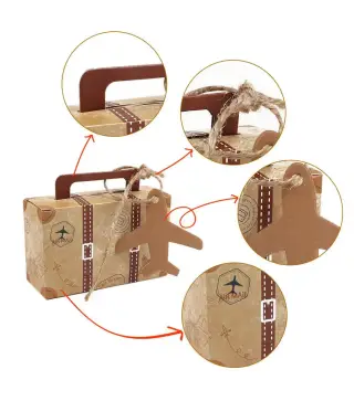 LOTE 10 BRÚJULAS PRESENTADA EN CAJA MALETA CON TARJETA KRAFT