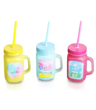 JARRA DE CRISTAL CON CAÑA MATE ENJOY EVERY MOMENT