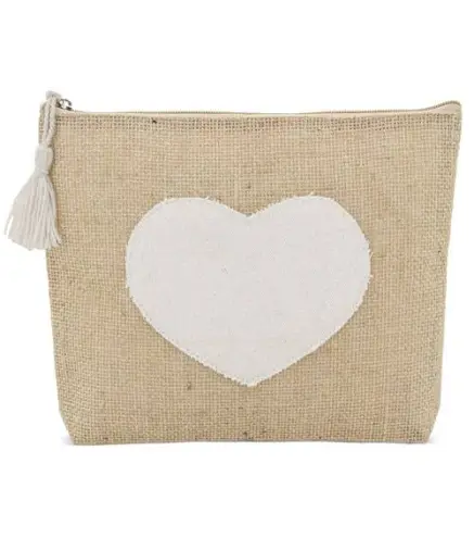 NECESER GRANDE YUTE CORAZÓN Y POMPÓN