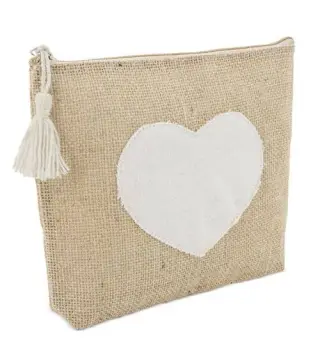 NECESER GRANDE YUTE CORAZÓN Y POMPÓN