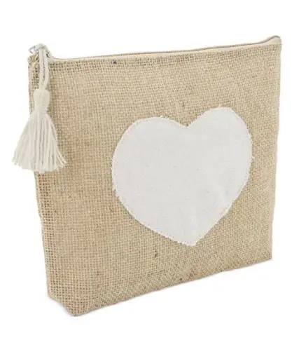 NECESER GRANDE YUTE CORAZÓN Y POMPÓN