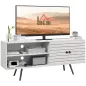 Mueble de TV para Televisores de 65 Pulgadas Moderno con 2 Estantes Abiertos y 1 Estante Ajustable 145x38x65 cm Blanco
