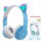 CASCOS AURICULARES OREJAS INALÁMBRICOS AZUL+CAJA