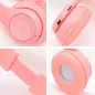 CASCOS AURICULARES OREJAS INALÁMBRICOS ROSA+CAJA