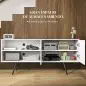 Mueble de TV para Televisores de 65 Pulgadas Moderno con 2 Estantes Abiertos y 1 Estante Ajustable 145x38x65 cm Blanco
