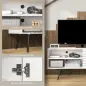 Mueble de TV para Televisores de 65 Pulgadas Moderno con 2 Estantes Abiertos y 1 Estante Ajustable 145x38x65 cm Blanco