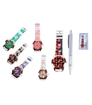 OFERTA! LOTE DE 500 RELOJES FLORAL EN CAJA DE REGALO