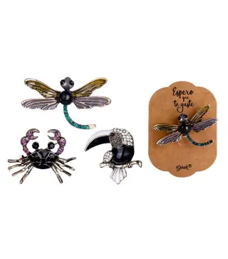 OFERTA! LOTE DE 500 BROCHE ANIMALES CON PEDRERÍA