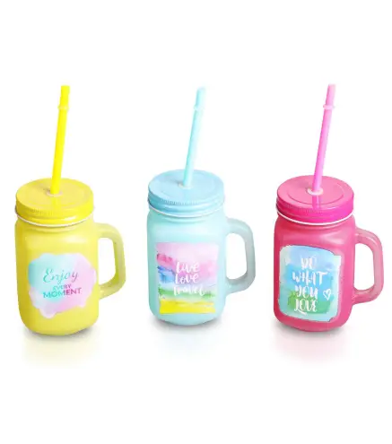 CAJA 48 JARRAS CRISTAL CON CAÑA ENJOY EVERY MOMENT