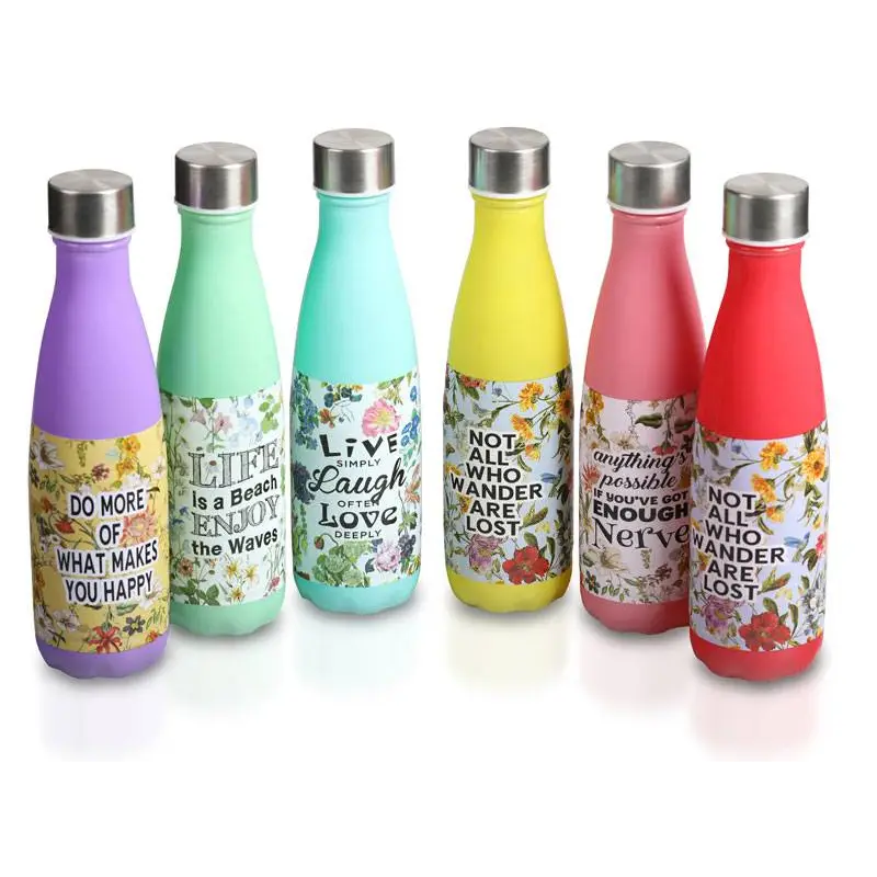 CAJA 48 BOTELLAS CRISTAL LIVE LAUGH LOVE
